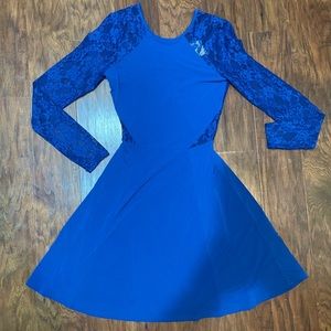H&M Dark Blue Dress with Lace Details Size 6 NWT